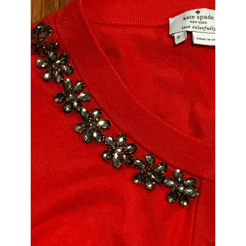 Kate Spade Women’s Jeweled Button Up Cardigan Size S